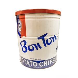 Vintage Bon Ton Potato Chips 3LB Display Size Tin
